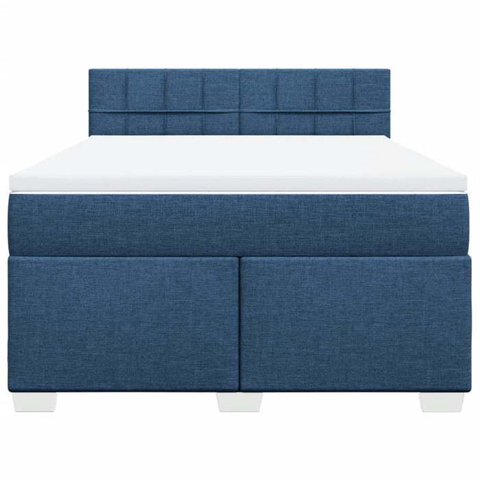 Pat continental cu saltea, albastru, 160x200cm, material textil - WALTI WALTI