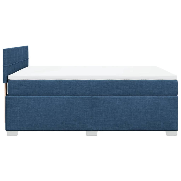 Pat continental cu saltea, albastru, 160x200cm, material textil - WALTI WALTI