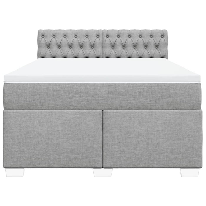 Pat continental cu saltea, gri deschis, 160x200 cm, textil - WALTI WALTI