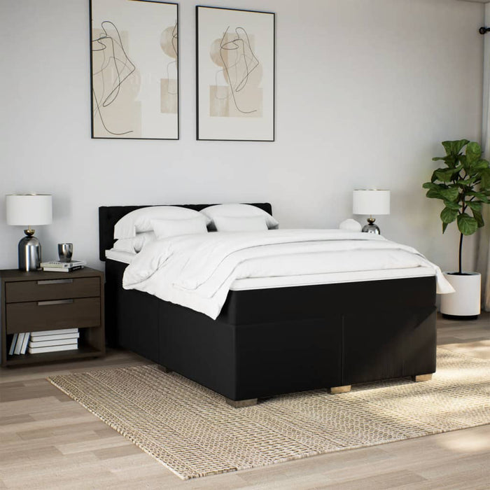 Pat box spring cu saltea, negru, 160x200 cm, textil - WALTI WALTI