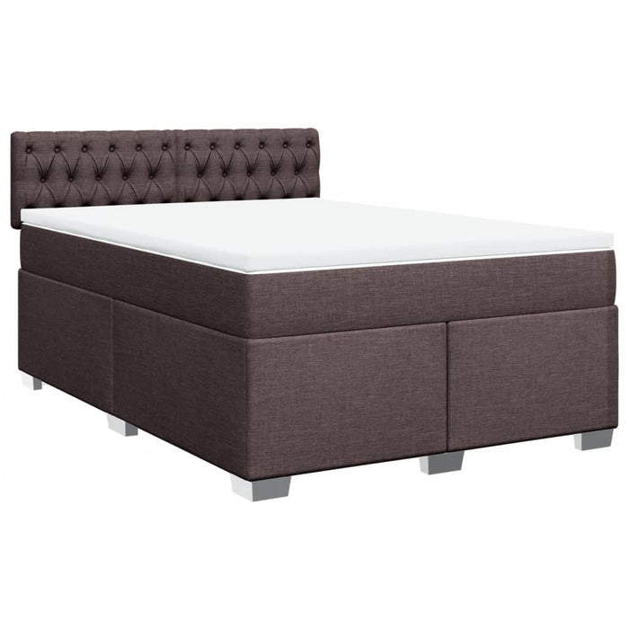 Pat box spring cu saltea, maro închis, 160x200 cm, textil - WALTI WALTI