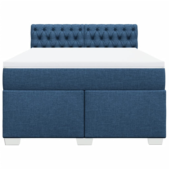 Pat continental cu saltea, albastru, 160x200cm, material textil - WALTI WALTI