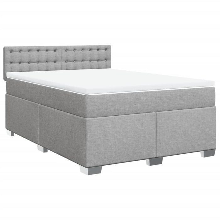 Pat continental cu saltea, gri deschis, 160x200 cm, textil - WALTI WALTI