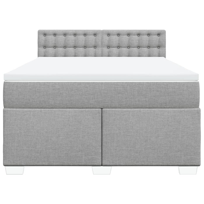 Pat continental cu saltea, gri deschis, 160x200 cm, textil - WALTI WALTI