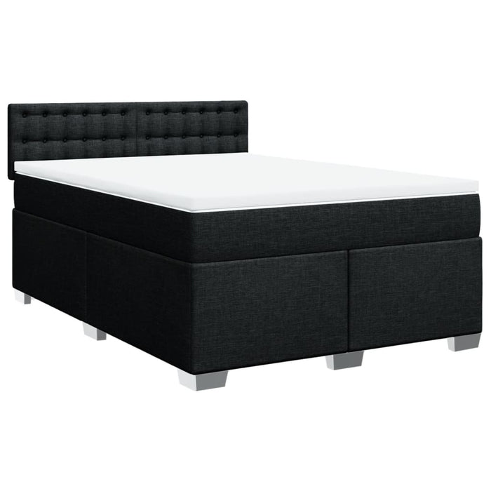 Pat box spring cu saltea, negru, 160x200 cm, textil - WALTI WALTI