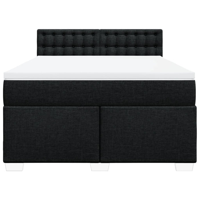 Pat box spring cu saltea, negru, 160x200 cm, textil - WALTI WALTI