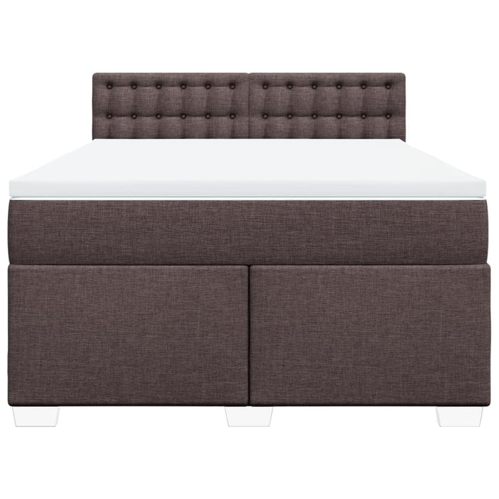 Pat box spring cu saltea, maro închis, 160x200 cm, textil - WALTI WALTI