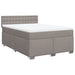 Pat box spring cu saltea, gri taupe, 160x200 cm material textil - WALTI WALTI