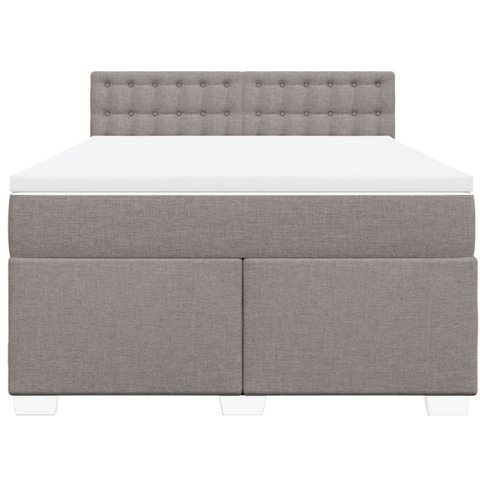 Pat box spring cu saltea, gri taupe, 160x200 cm material textil - WALTI WALTI