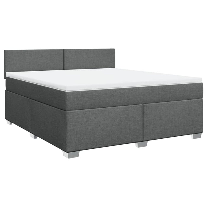 Pat box spring cu saltea, gri închis, 180x200 cm, textil - WALTI WALTI