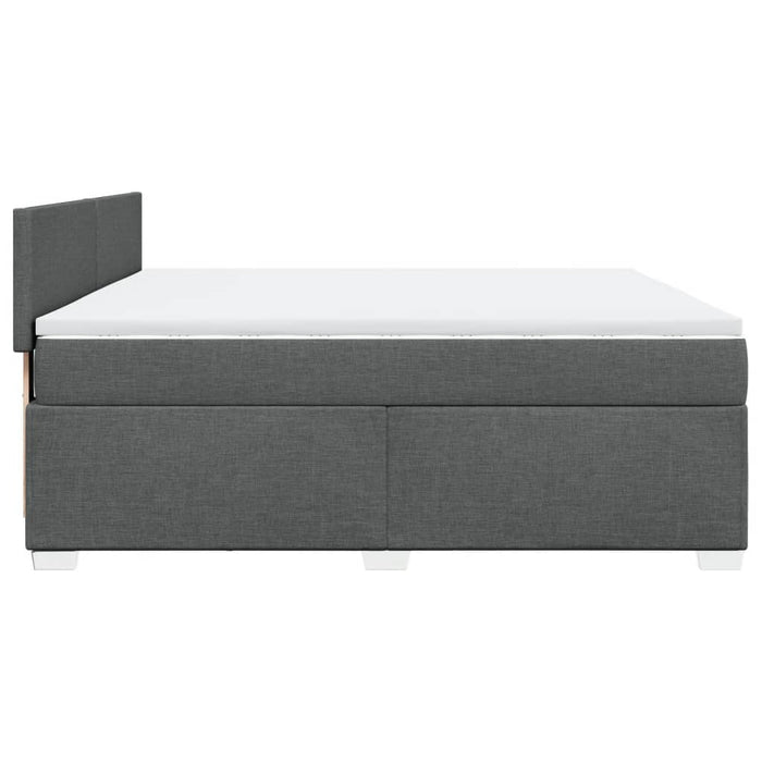Pat box spring cu saltea, gri închis, 180x200 cm, textil - WALTI WALTI