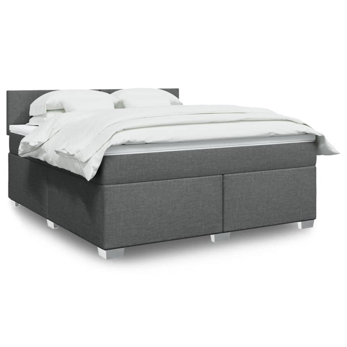 Pat box spring cu saltea, gri închis, 180x200 cm, textil - WALTI WALTI