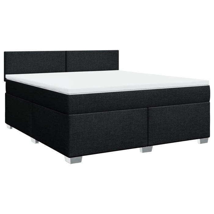 Pat box spring cu saltea, negru, 180x200 cm, catifea - WALTI WALTI