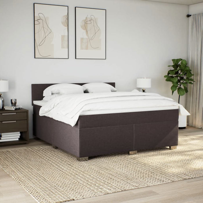 Pat continental cu saltea maro închis 180x200cm material textil - WALTI WALTI