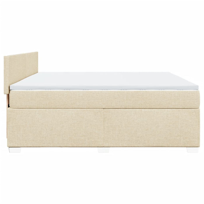 Pat continental cu saltea, crem, 180x200 cm, textil WALTI