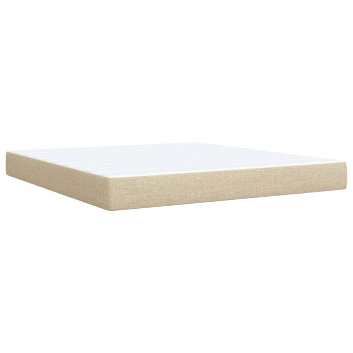 Pat continental cu saltea, crem, 180x200 cm, textil WALTI