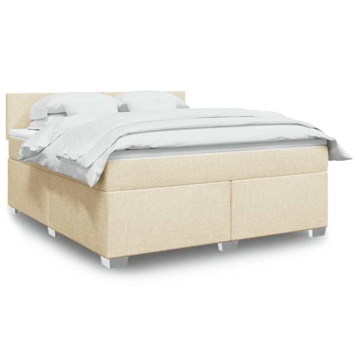 Pat continental cu saltea, crem, 180x200 cm, textil WALTI