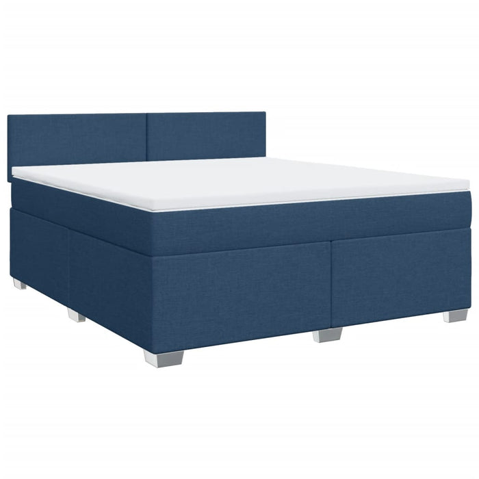 Pat box spring cu saltea, albastru, 180x200 cm, material textil - WALTI WALTI