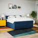 Pat box spring cu saltea, albastru, 180x200 cm, material textil - WALTI WALTI
