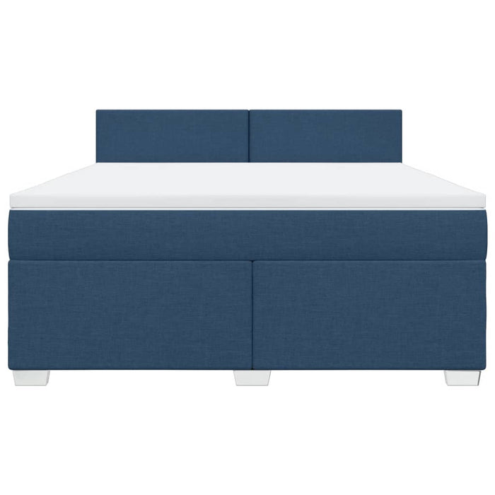 Pat box spring cu saltea, albastru, 180x200 cm, material textil - WALTI WALTI