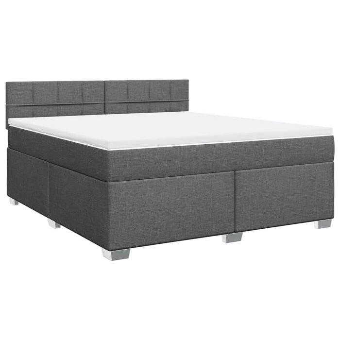 Pat box spring cu saltea, gri închis, 180x200 cm, textil - WALTI WALTI