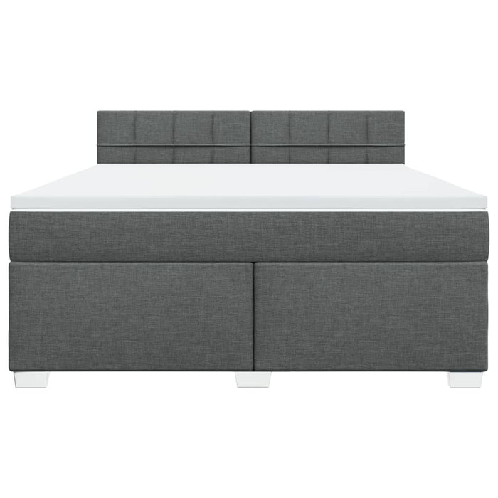 Pat box spring cu saltea, gri închis, 180x200 cm, textil - WALTI WALTI