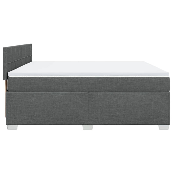 Pat box spring cu saltea, gri închis, 180x200 cm, textil - WALTI WALTI