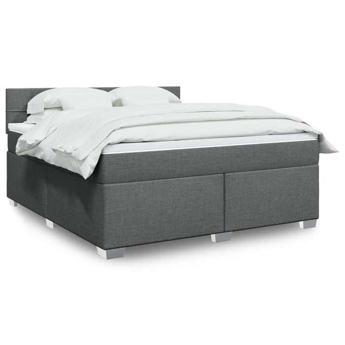 Pat box spring cu saltea, gri închis, 180x200 cm, textil - WALTI WALTI