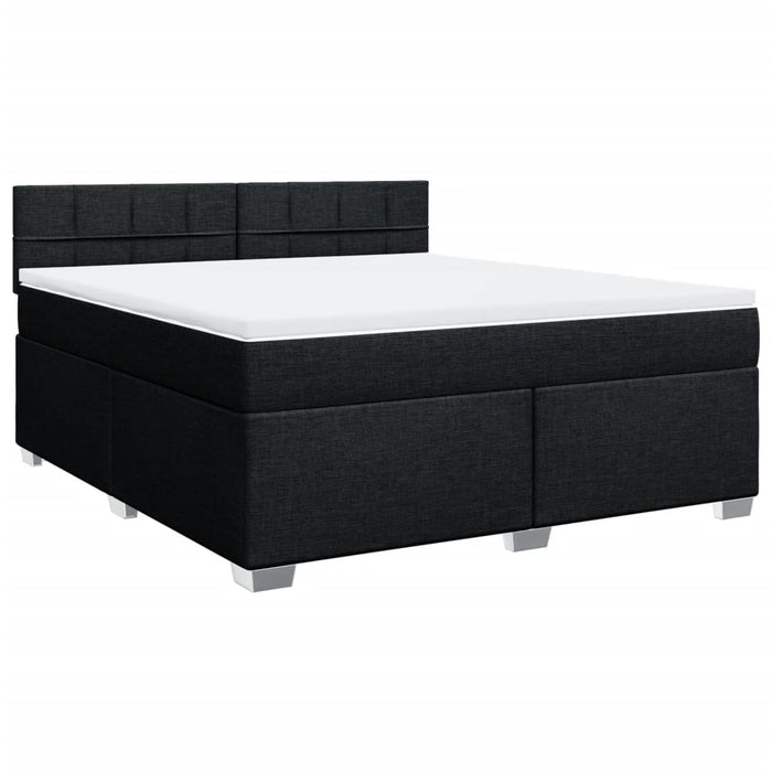 Pat box spring cu saltea, negru, 180x200 cm, catifea - WALTI WALTI