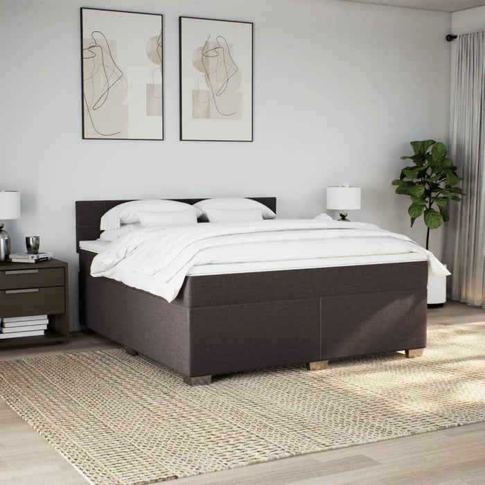 Pat continental cu saltea maro închis 180x200cm material textil - WALTI WALTI