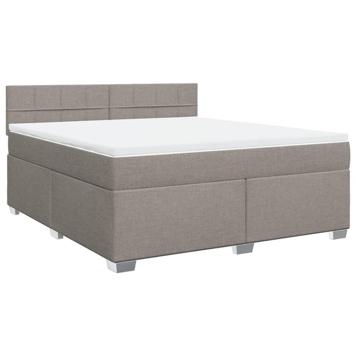 Pat continental cu saltea, gri taupe, 180x200 cm, textil - WALTI WALTI