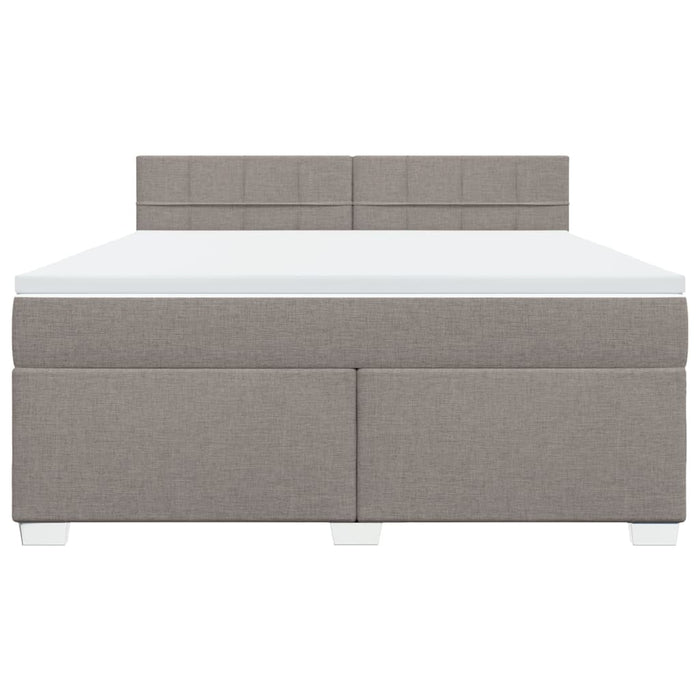 Pat continental cu saltea, gri taupe, 180x200 cm, textil - WALTI WALTI