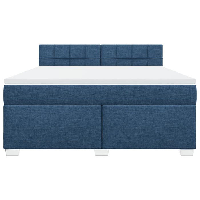 Pat box spring cu saltea, albastru, 180x200 cm, material textil - WALTI WALTI