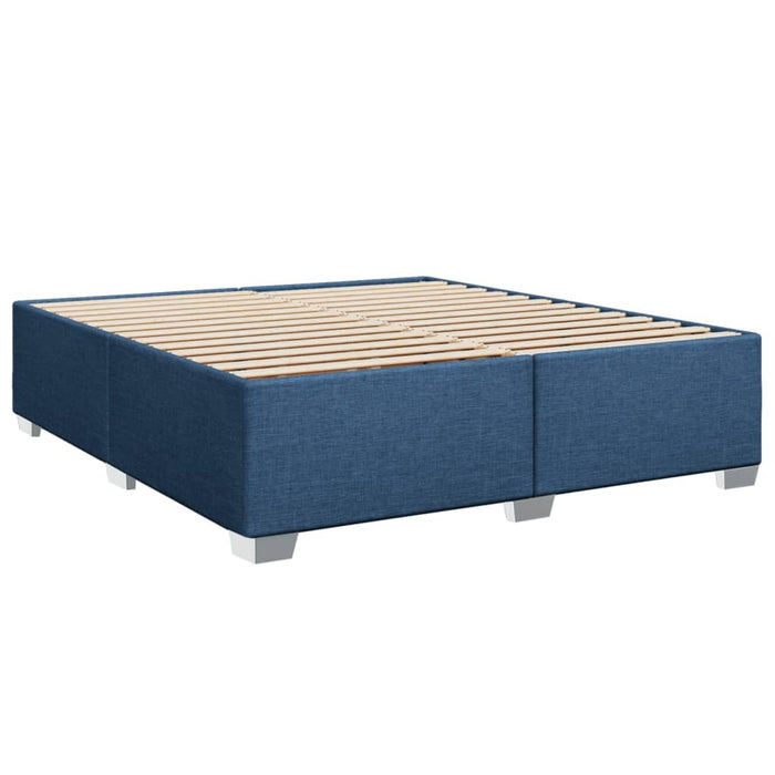 Pat box spring cu saltea, albastru, 180x200 cm, material textil - WALTI WALTI