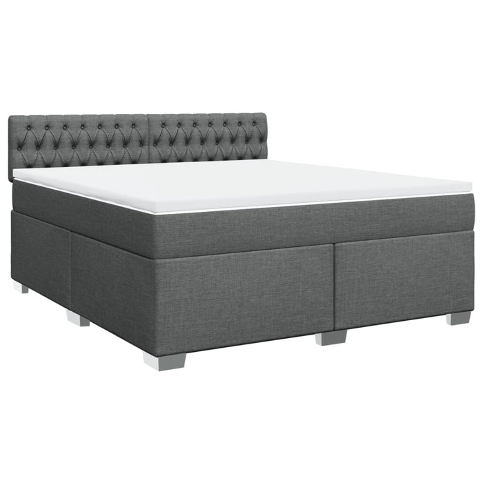 Pat box spring cu saltea, gri închis, 180x200 cm, textil - WALTI WALTI