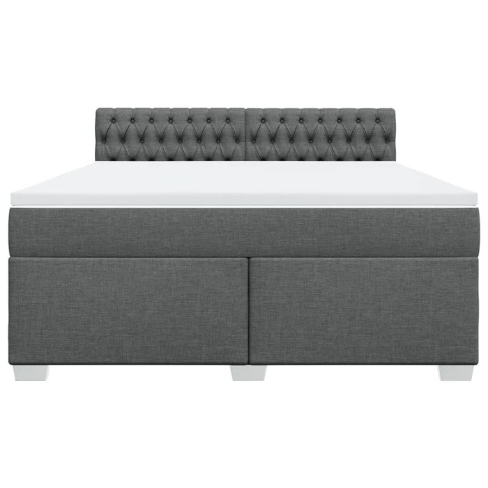 Pat box spring cu saltea, gri închis, 180x200 cm, textil - WALTI WALTI