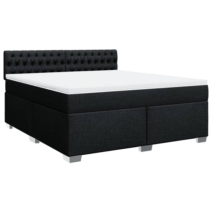 Pat box spring cu saltea, negru, 180x200 cm, catifea - WALTI WALTI