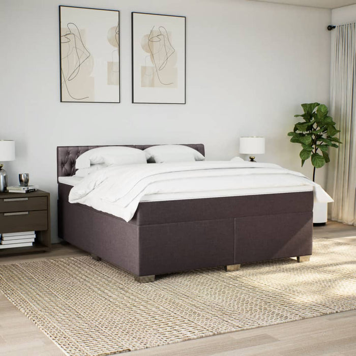 Pat continental cu saltea maro închis 180x200cm material textil - WALTI WALTI