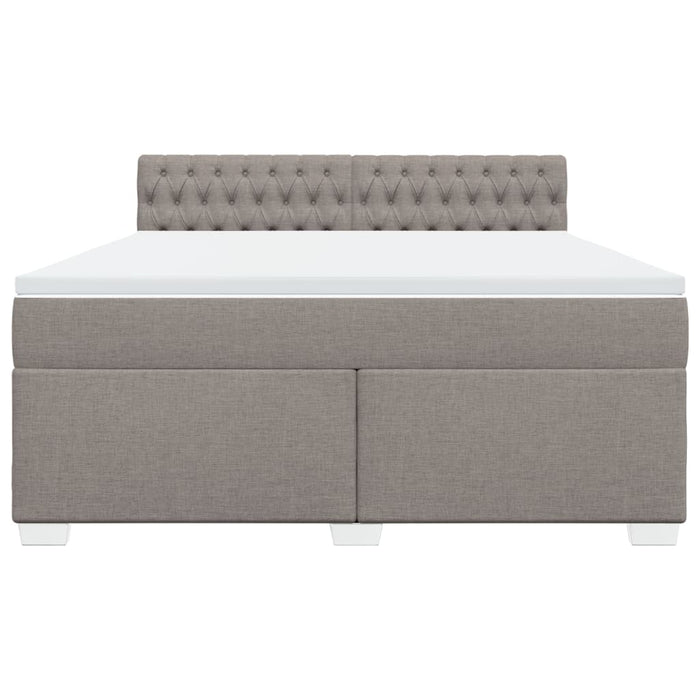 Pat continental cu saltea, gri taupe, 180x200 cm, textil - WALTI WALTI