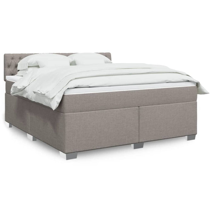 Pat continental cu saltea, gri taupe, 180x200 cm, textil - WALTI WALTI