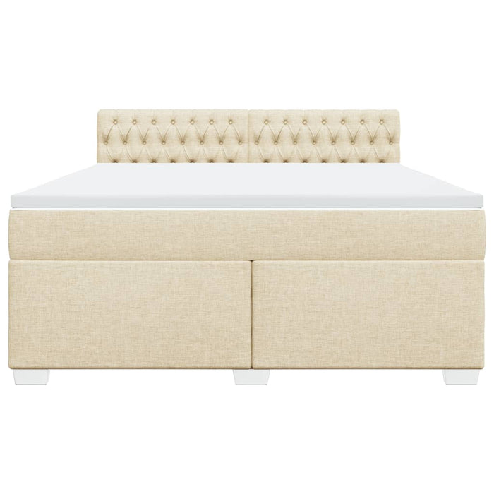 Pat continental cu saltea, crem, 180x200 cm, textil - WALTI WALTI