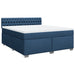 Pat box spring cu saltea, albastru, 180x200 cm, material textil - WALTI WALTI