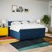 Pat box spring cu saltea, albastru, 180x200 cm, material textil - WALTI WALTI