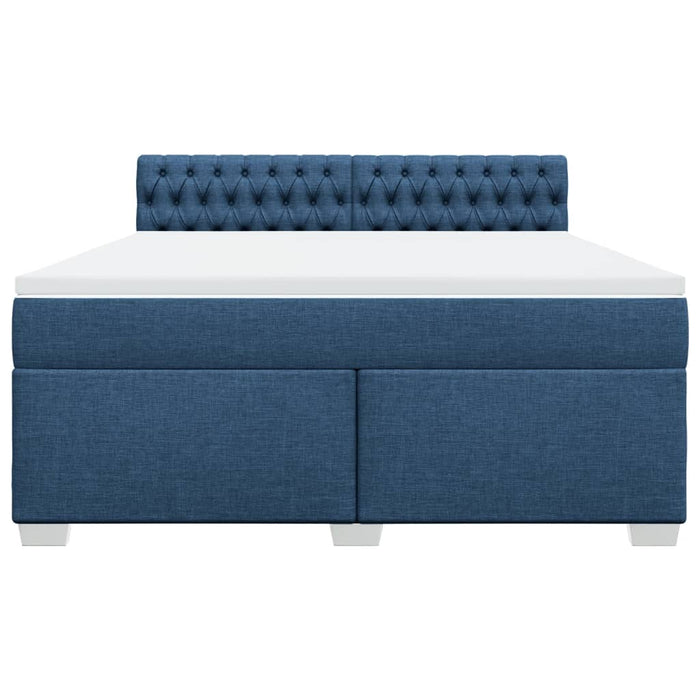 Pat box spring cu saltea, albastru, 180x200 cm, material textil - WALTI WALTI