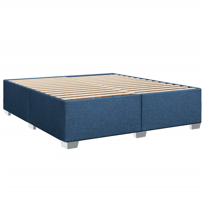 Pat box spring cu saltea, albastru, 180x200 cm, material textil - WALTI WALTI