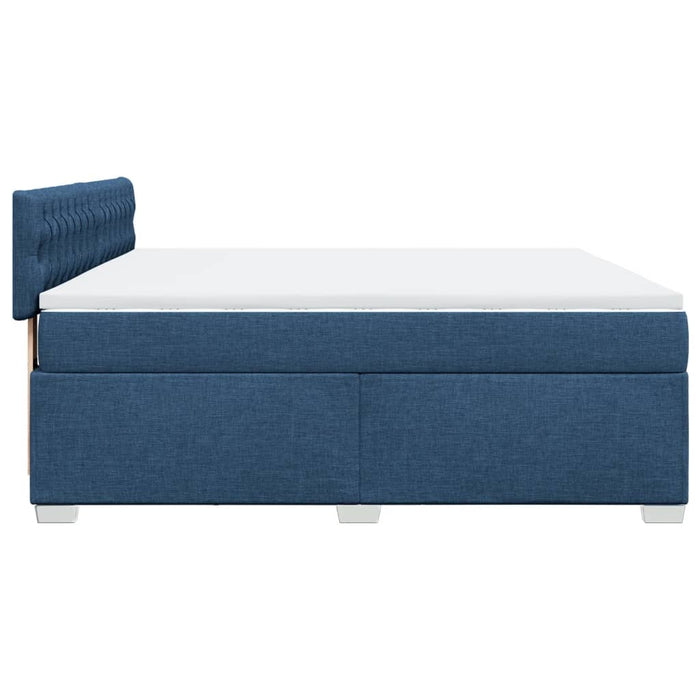 Pat box spring cu saltea, albastru, 180x200 cm, material textil - WALTI WALTI