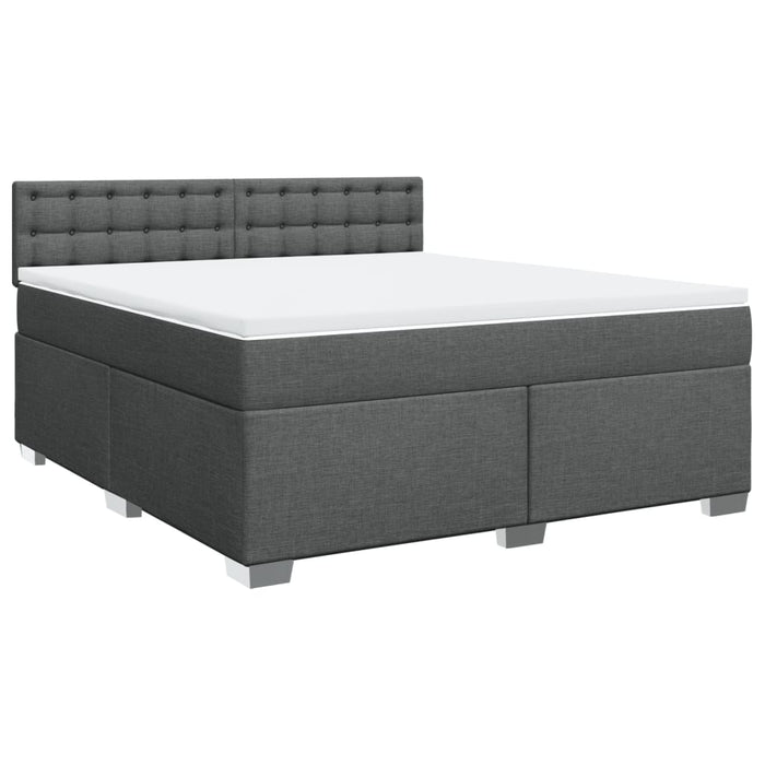 Pat box spring cu saltea, gri închis, 180x200 cm, textil - WALTI WALTI
