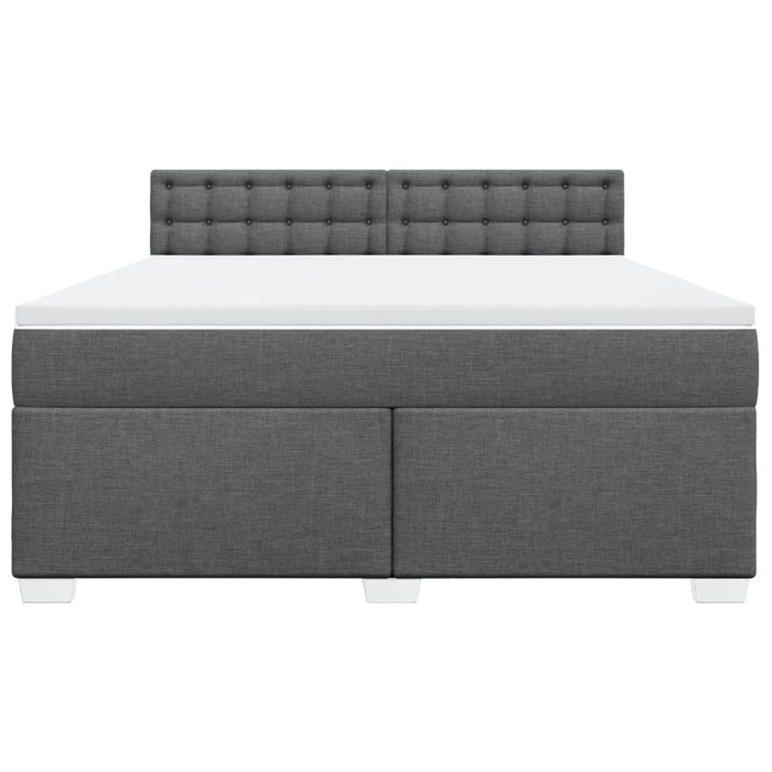 Pat box spring cu saltea, gri închis, 180x200 cm, textil - WALTI WALTI