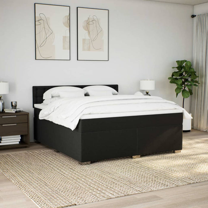 Pat box spring cu saltea, negru, 180x200 cm, catifea - WALTI WALTI