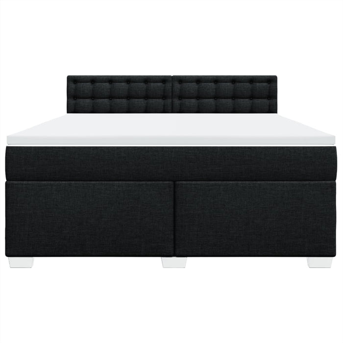 Pat box spring cu saltea, negru, 180x200 cm, catifea - WALTI WALTI